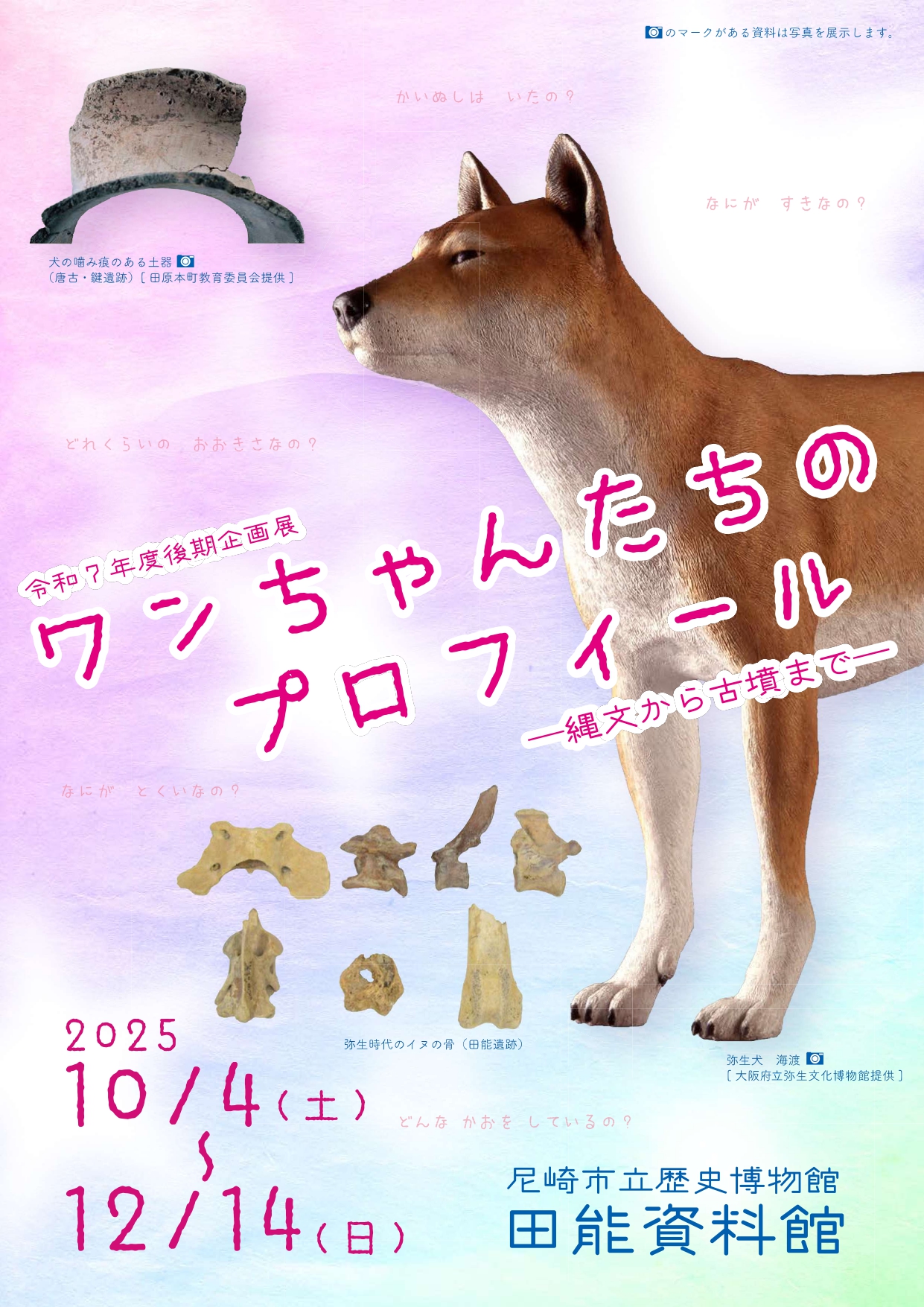 令和7年度 尼崎市立歴史博物館田能資料館 後期企画展「ワンちゃんたち